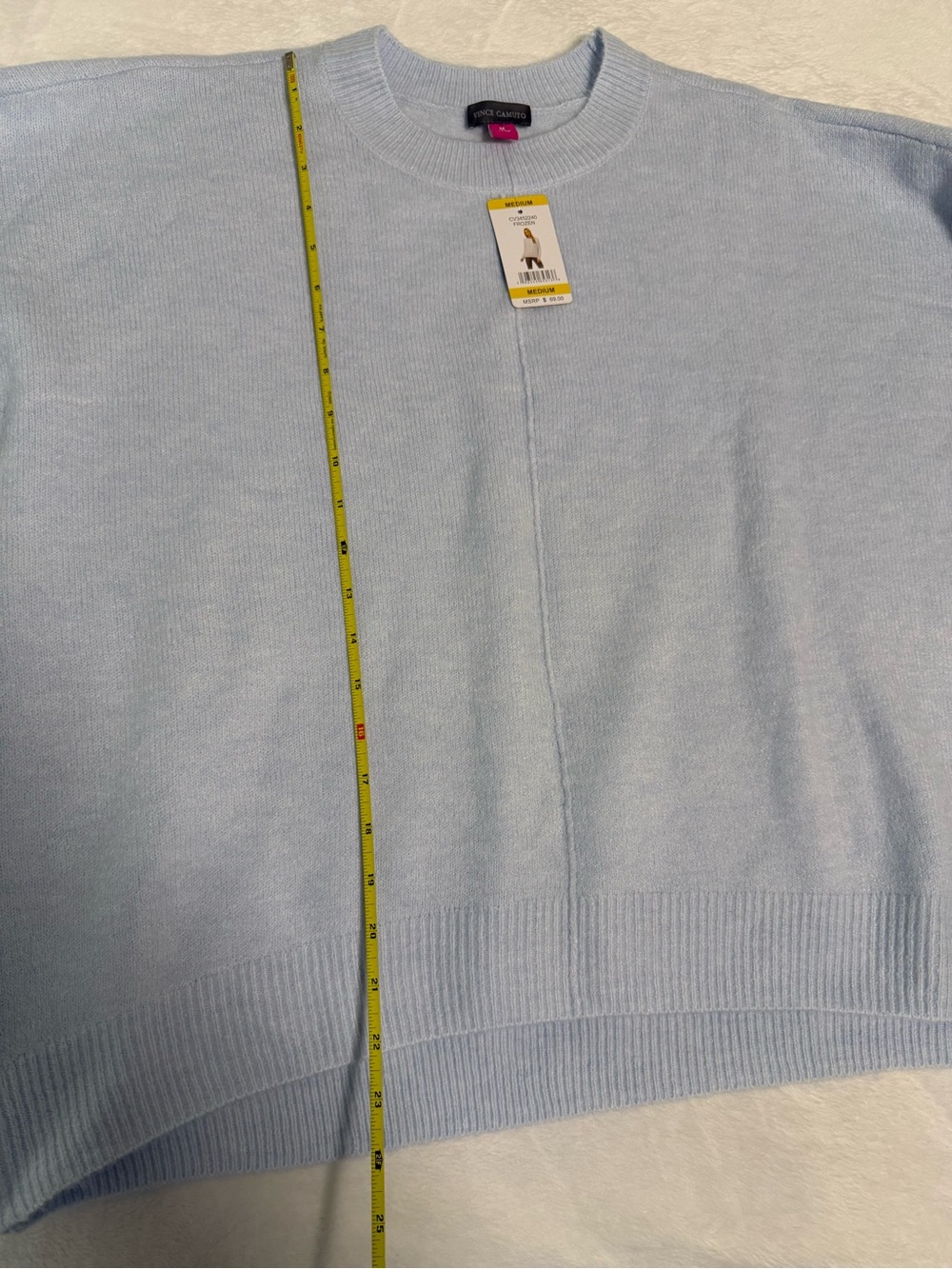 Vince Camuto Light Blue Crewneck Sweater Medium NWT MSRP 69 - Picture 5 of 7